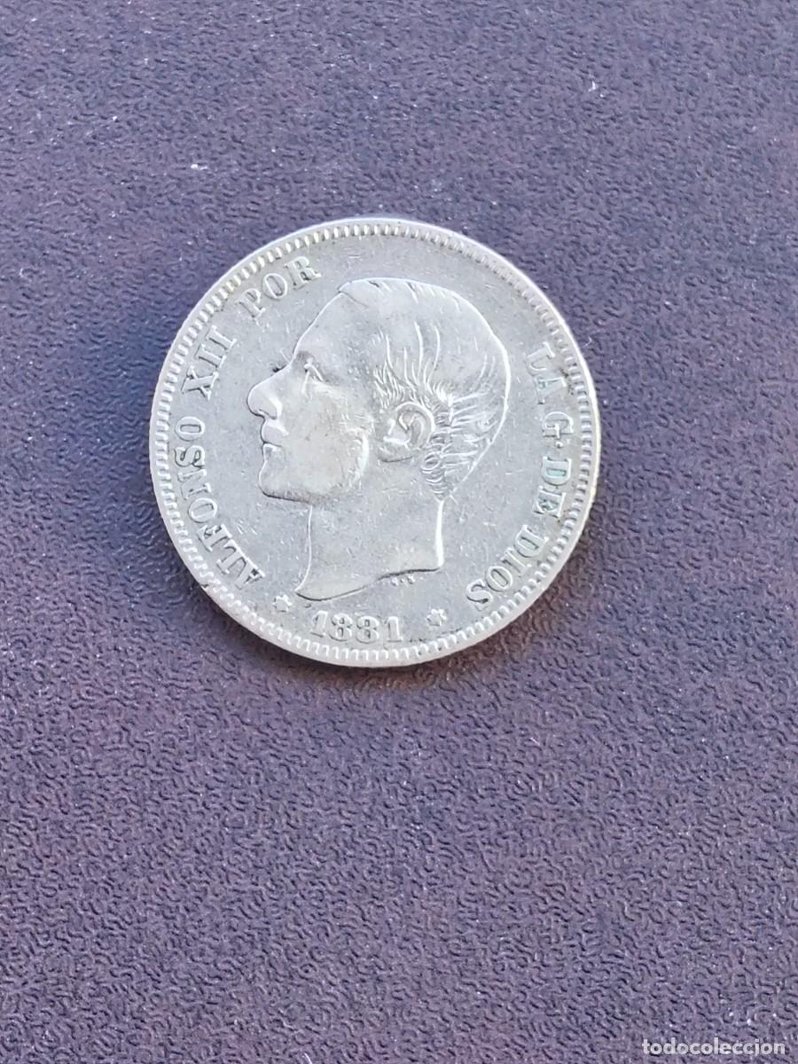 Monedas de Espa&ntilde;a: MONEDA DE 2 PESETAS DE ALFONSO XII DEL A&Ntilde;O 1881*----.MS M..DE PLATA.