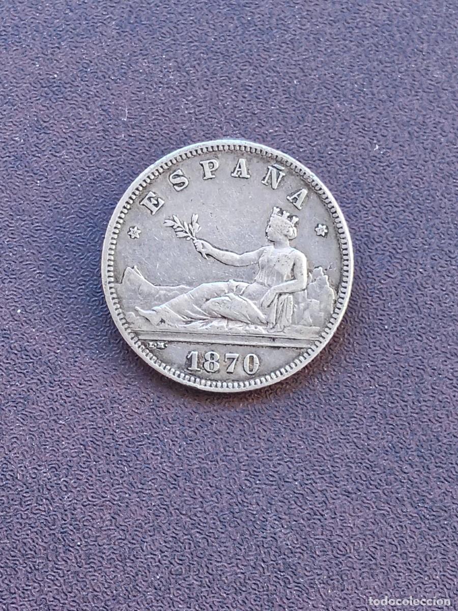 Monedas de Espa&ntilde;a: MONEDA DE 2 PESETAS DEL GOBIERNO PROVISIONAL DEL A&Ntilde;O 1870*18-75.DE M..DE PLATA.2