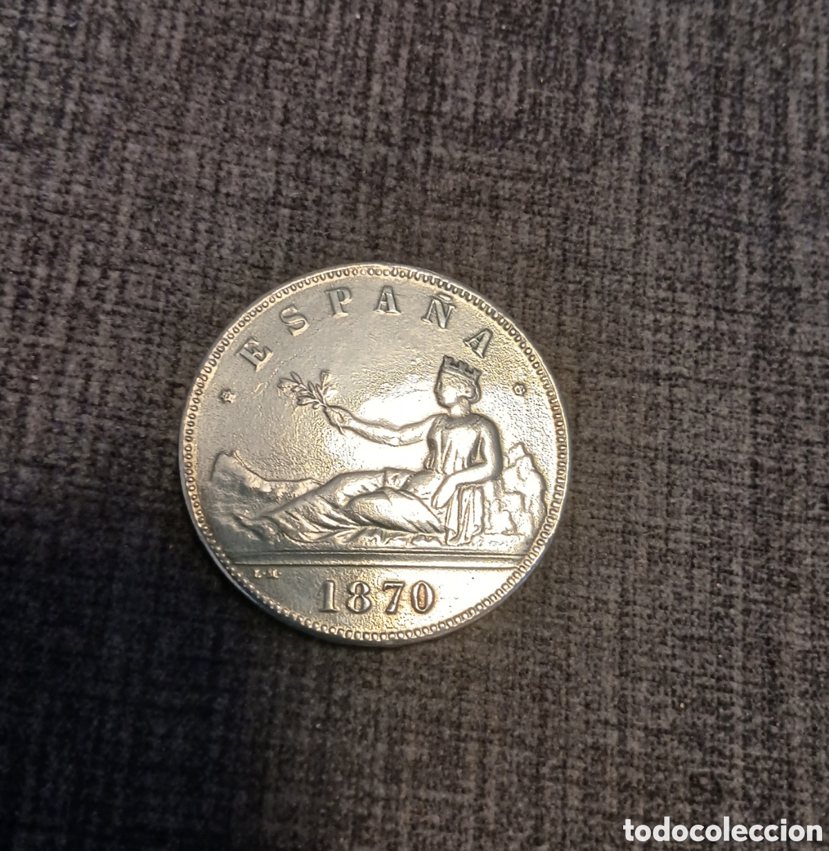 Monedas de Espa&ntilde;a: Moneda plata 5 pesetas 1870