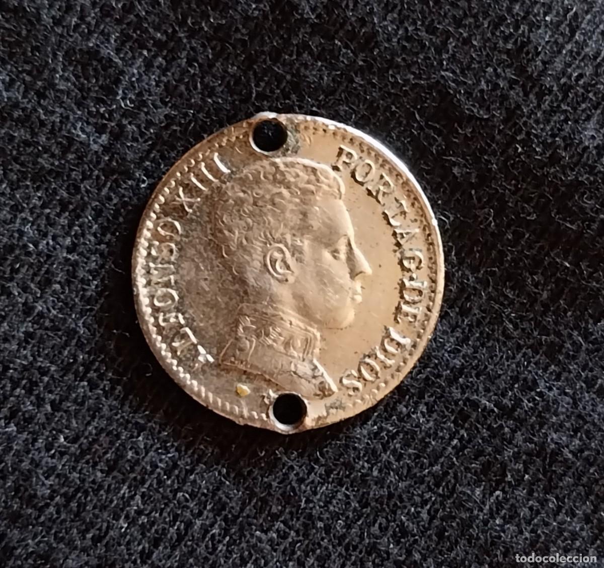 M&uuml;nzen von Spanien: 1 c&eacute;ntimo de plata, Alfonso XIII, 1906.
