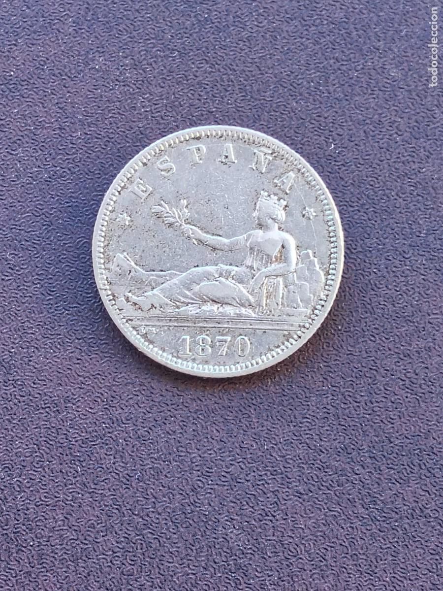 Monedas de Espa&ntilde;a: MONEDA DE 2 PESETAS DEL GOBIERNO PROVISIONAL DEL A&Ntilde;O 1870*18-73.DE M..DE PLATA.