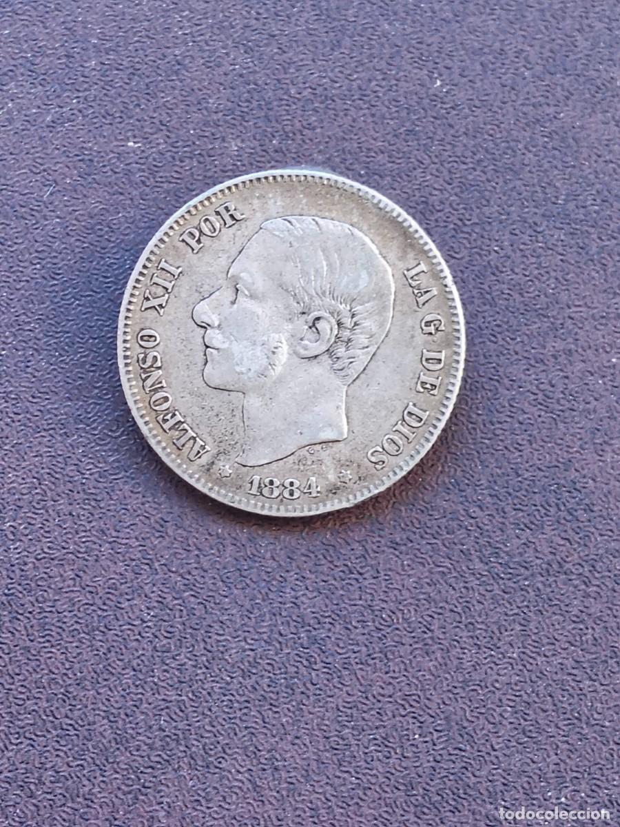 Monedas de Espa&ntilde;a: MONEDA DE 2 PESETAS DE ALFONSO XII DEL A&Ntilde;O 1884*1X-84.MS M..DE PLATA.