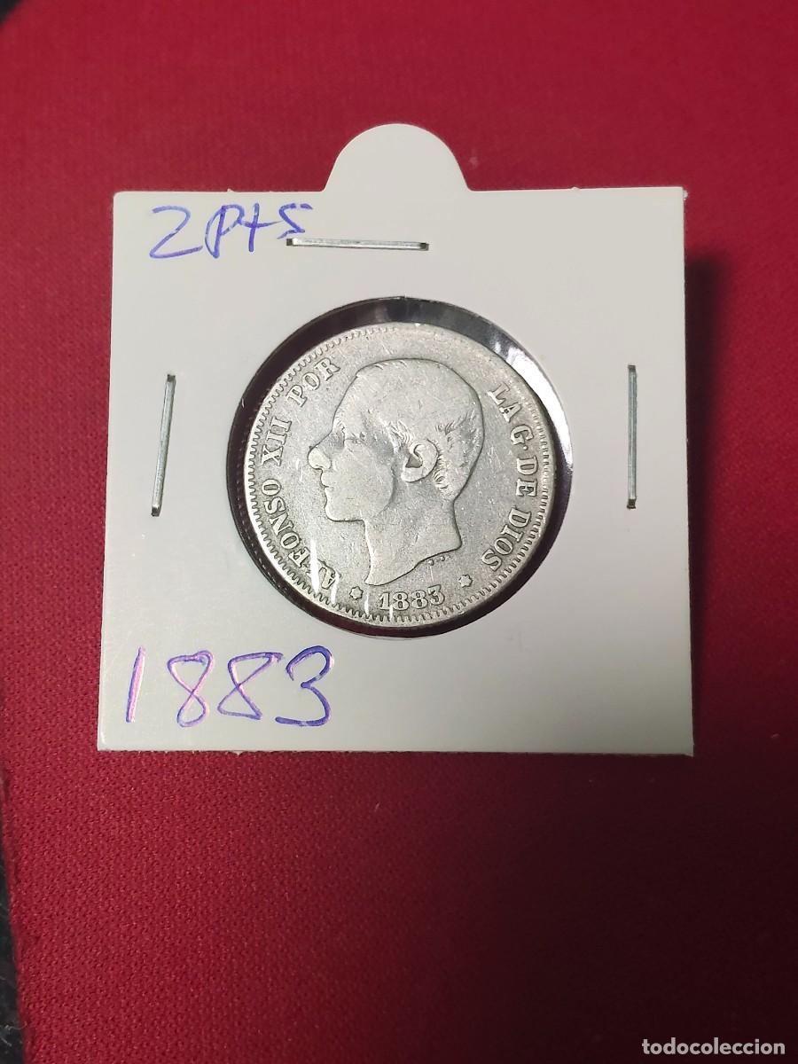 Monedas de Espa&ntilde;a: MONEDA DE 2 PESETAS DE ALFONSO XII DEL A&Ntilde;O 1883*----.MS M..DE PLATA.
