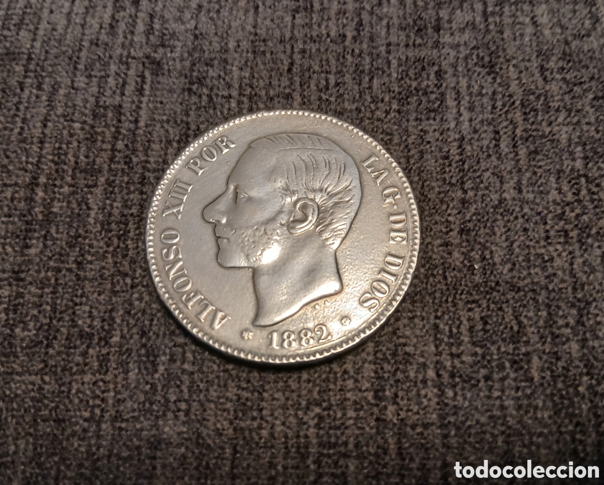 Monedas de Espa&ntilde;a: Moneda de plata 5 pesetas Alfonso XII 1882