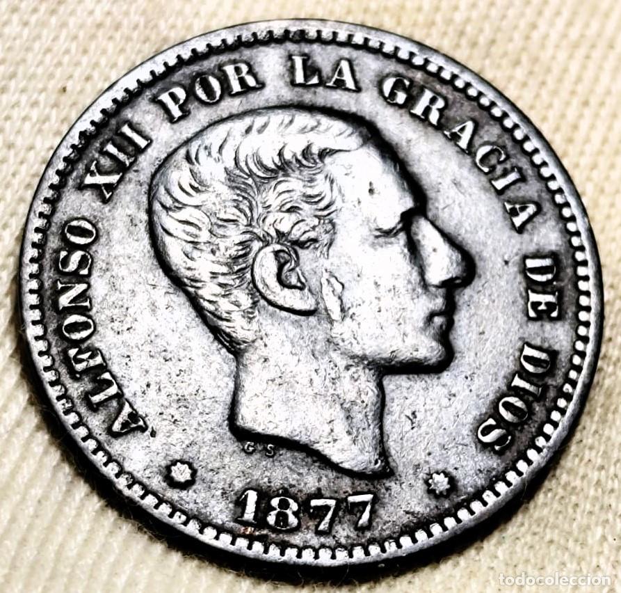 Monete da Spagna: Espa&ntilde;a &ndash; Alfonso XII &ndash; 5 C&eacute;ntimos 1877 Barcelona &ndash; MBC &ndash; Lote 2051