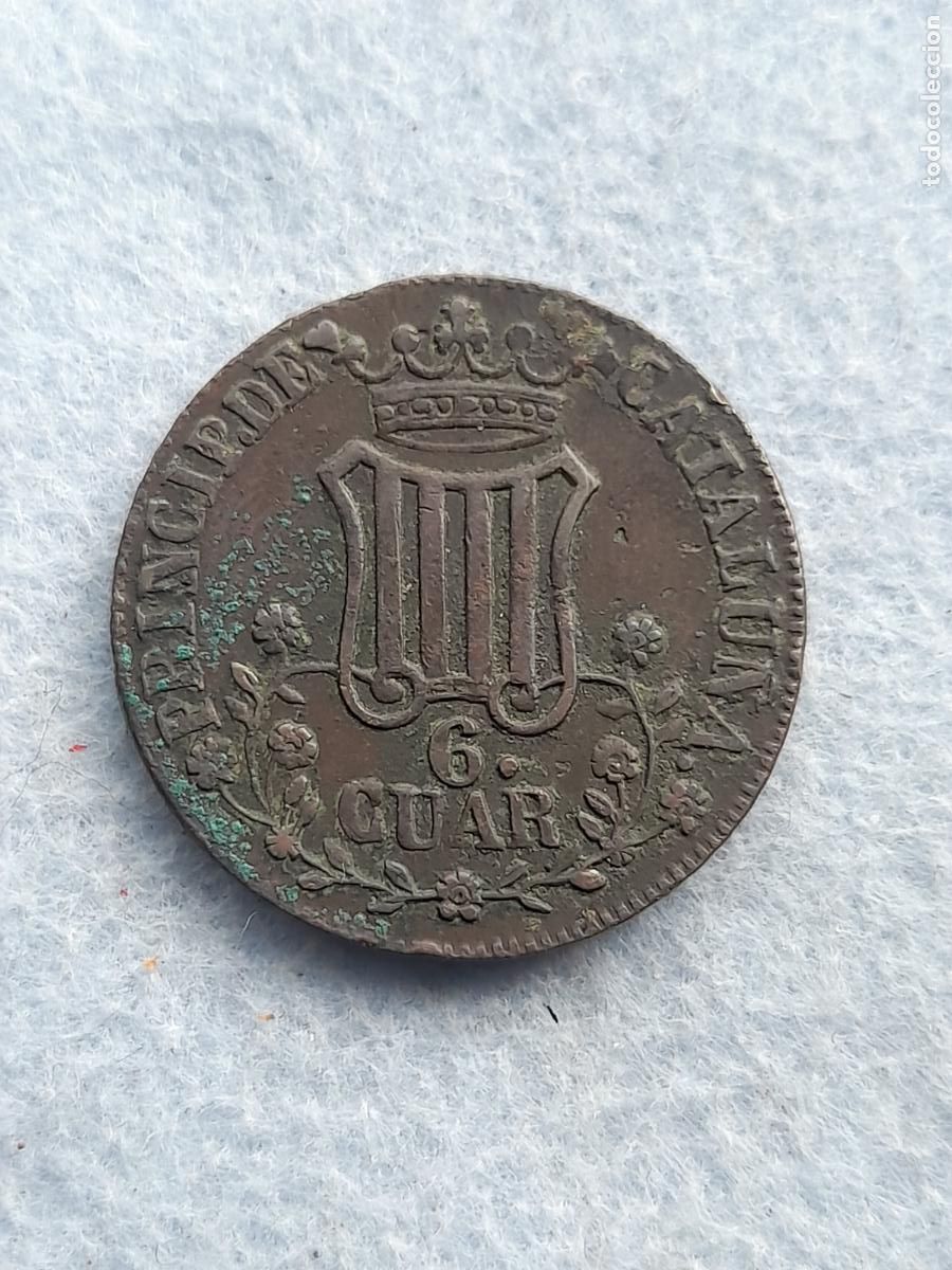 Coins of Spain: Isabel II. 6 Cuartos. A&ntilde;o 1846. Catalu&ntilde;a.