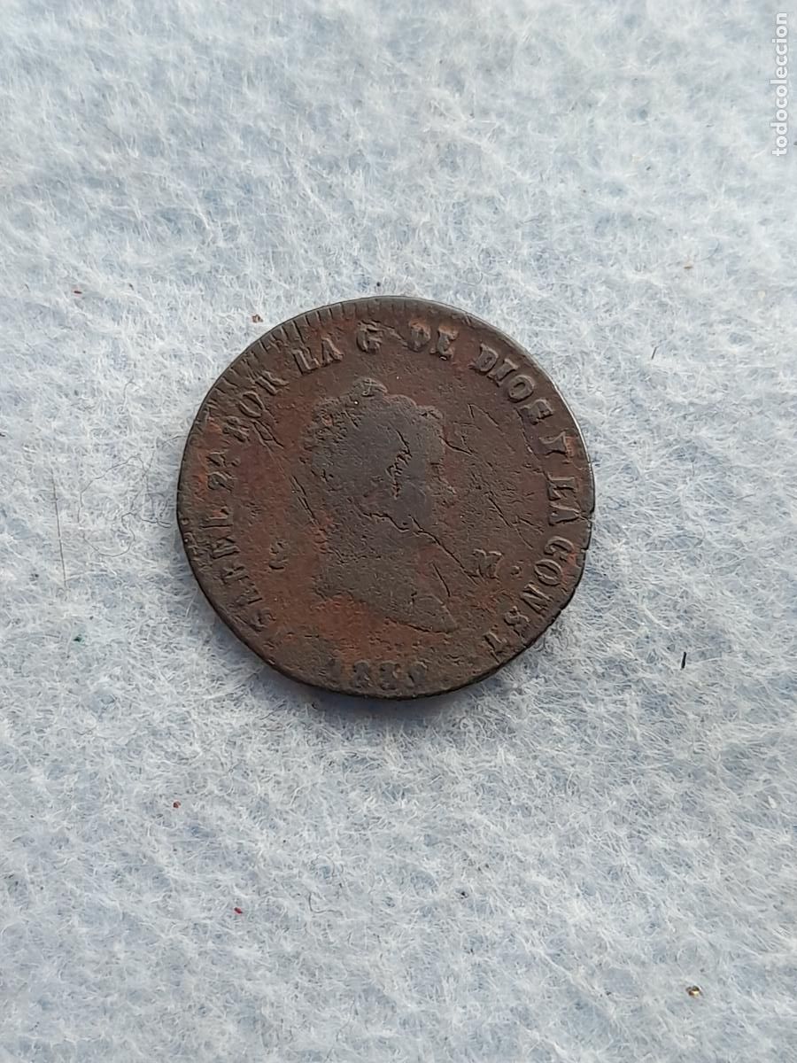 Moedas de Espanha: Isabel II. 2 Maraved&iacute;s. A&ntilde;o 1839. Ceca de Segovia.