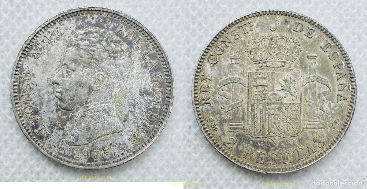 Monedas de Espa&ntilde;a: 5385 ESPA&Ntilde;A 1905 ALFONSO XIII - 2 PESETAS 1905 SMV