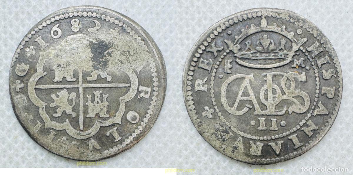 Monedas de Espa&ntilde;a: 5389 ESPA&Ntilde;A 1682 CARLOS II 1682 SEGOVIA M 2 REALES