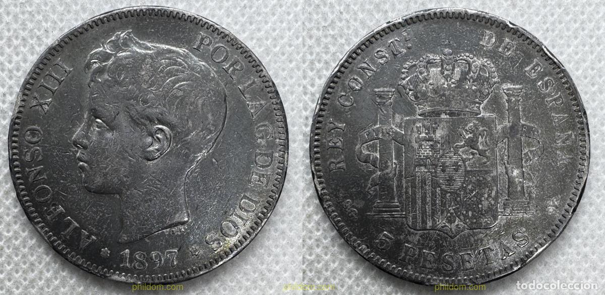 Monedas de Espa&ntilde;a: 5368 ESPA&Ntilde;A 1897 ALFONSO XIII 5 PESETAS 1897 SG V