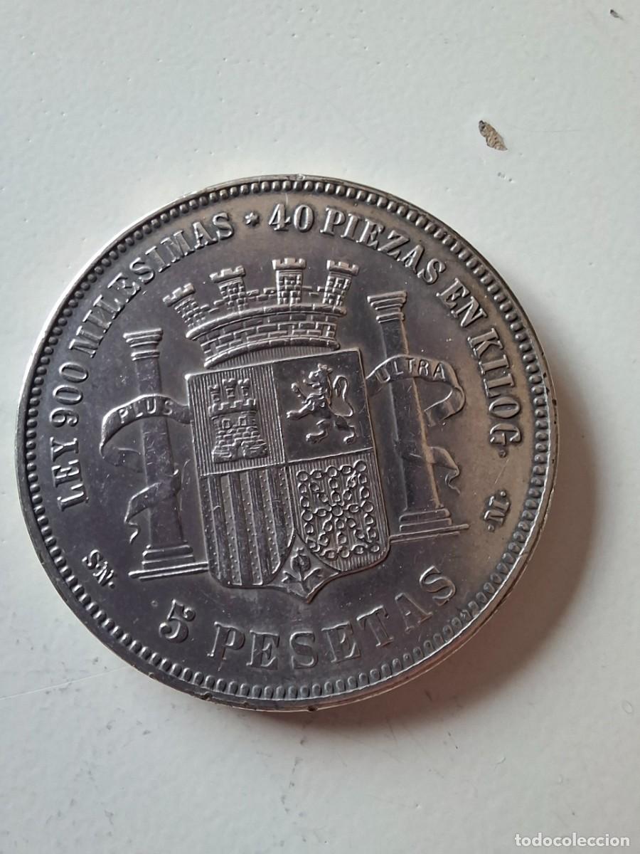 Monedas de Espa&ntilde;a: 5 Pesetas 1870 Gobierno Provisional Espa&ntilde;a Plata 900 Mil&eacute;simas