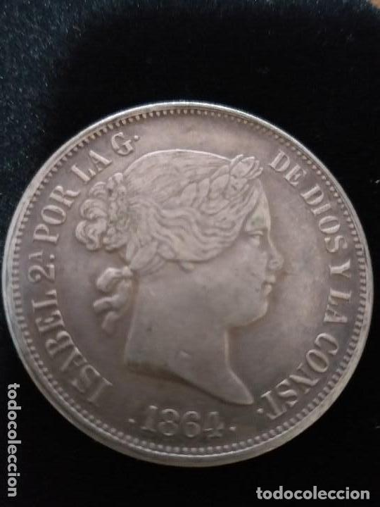Moedas de Espanha: ESPECTACULAR MONEDA 20 REALES PLATA ISABEL II 1864