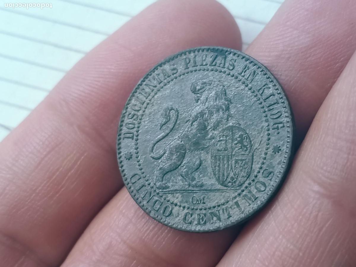 Monedas de Espa&ntilde;a: Buen 5 c&eacute;ntimos de 1870