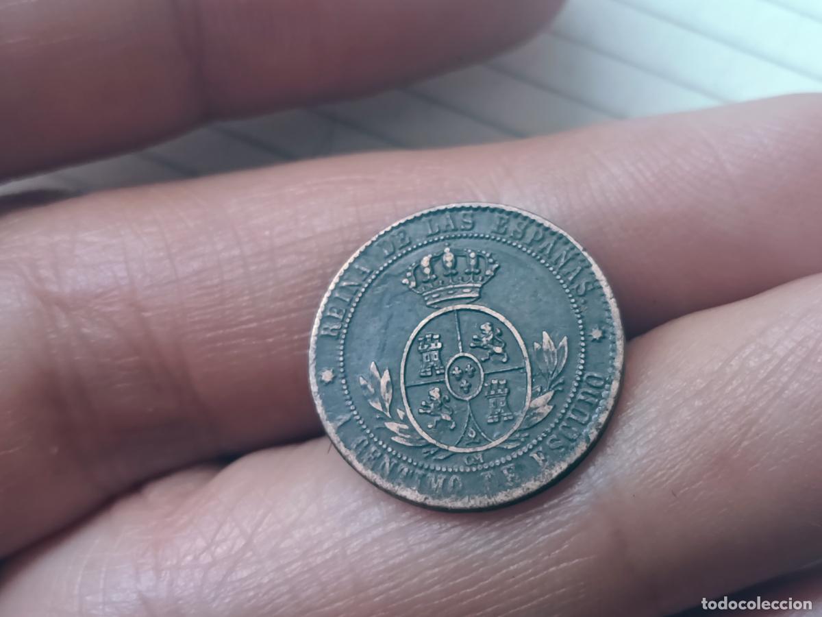 Monedas de Espa&ntilde;a: ISABEL II 1 CENTIMO DE ESCUDO 1868 - Foto 2