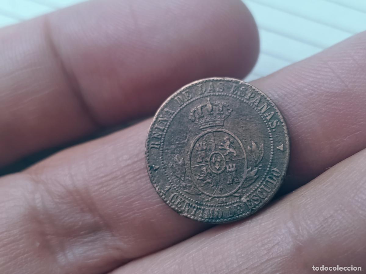 Monedas de Espa&ntilde;a: ISABEL II 1 CENTIMO DE ESCUDO 1868 - Foto 2