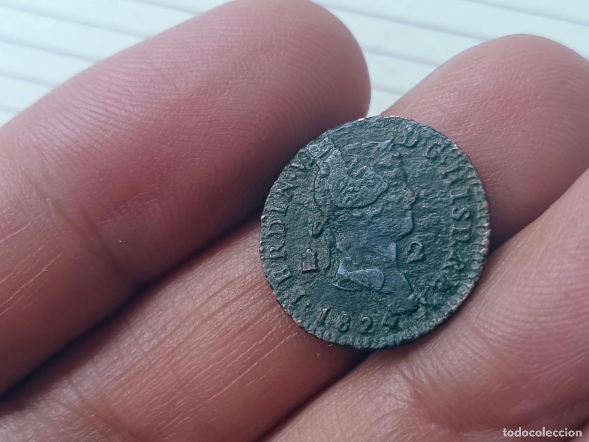 Monedas de Espa&ntilde;a: 2 maravedis de 1824 Fernando VII