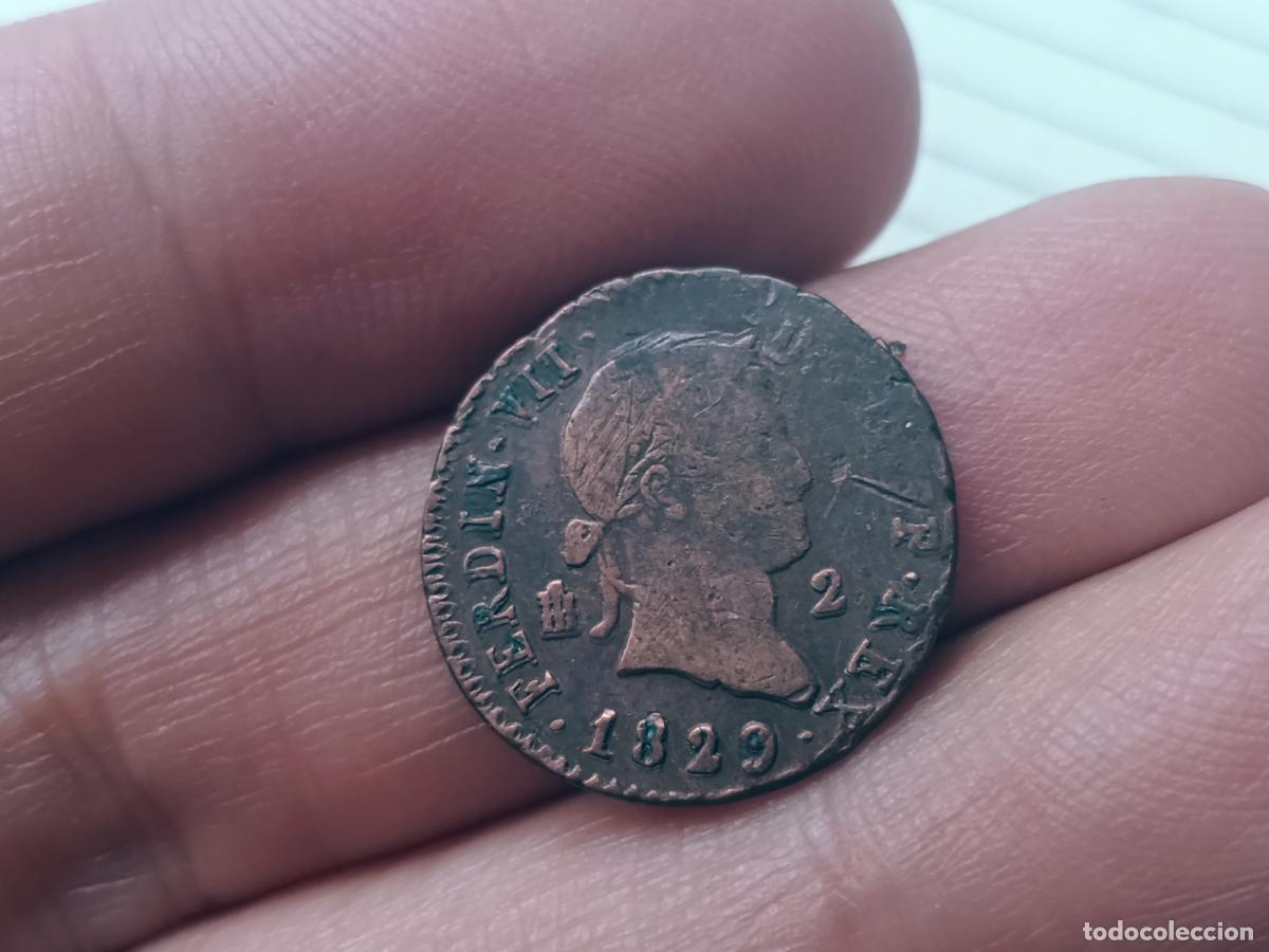 Monedas de Espa&ntilde;a: 2 maravedis de 1829 Fernando VII