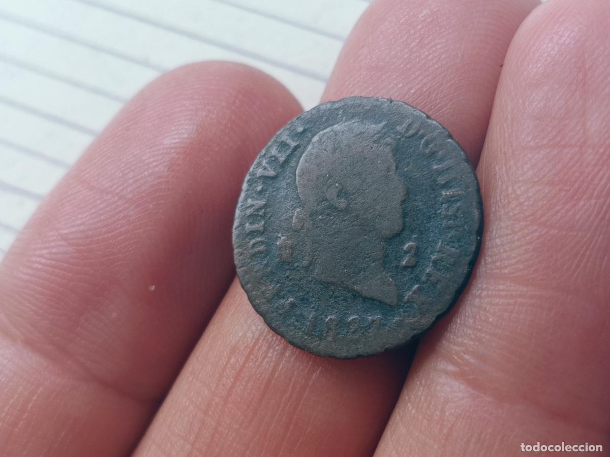 Monedas de Espa&ntilde;a: 2 maravedis de 1827 Fernando VII