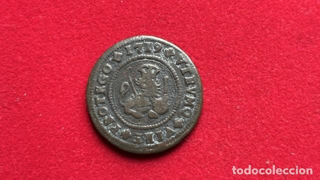 Monedas de Espa&ntilde;a: Felipe V, 4 maravedis Zaragoza 1719, AC 101