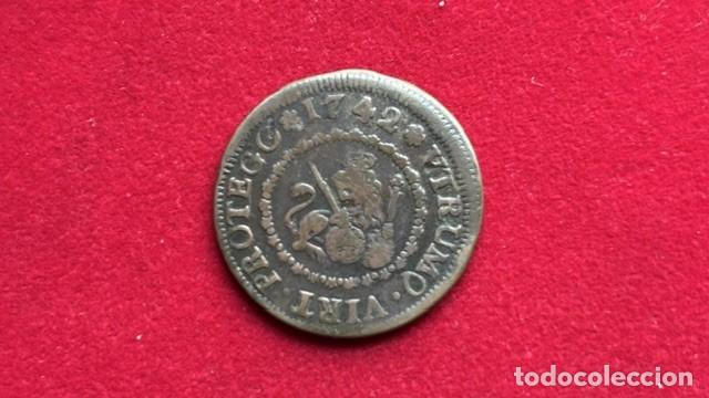 Monedas de Espa&ntilde;a: Felipe V, 4 maravedis Segovia 1742, AC 94