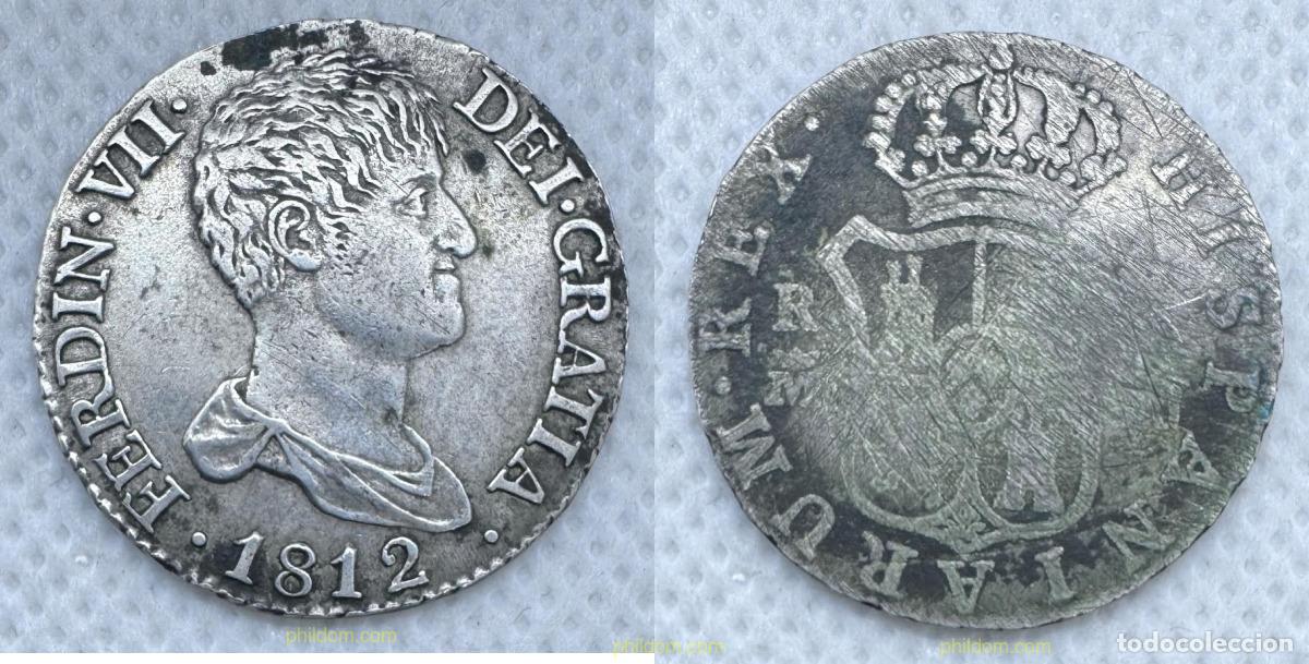 Monedas de Espa&ntilde;a: 5173 ESPA&Ntilde;A 1812 FERNANDO VII 2 REALES 1812 MADRID IJ