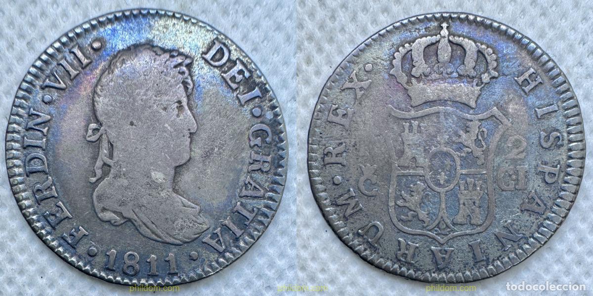 Monedas de Espa&ntilde;a: 5007 ESPA&Ntilde;A 1811 FERNADO VII 2 REALES 1811 C&Aacute;DIZ CI