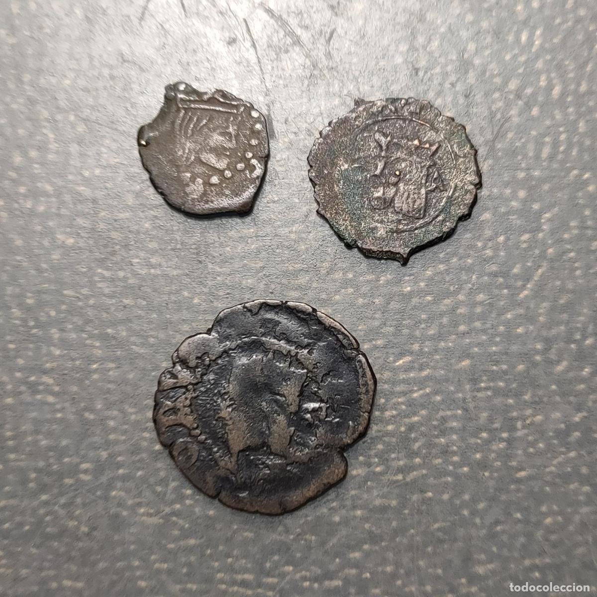 Monedas de Espa&ntilde;a: ESPA&Ntilde;A ZARAGOZA AUSTRIAS LOTE DE 3 MONEDAS DINEROS