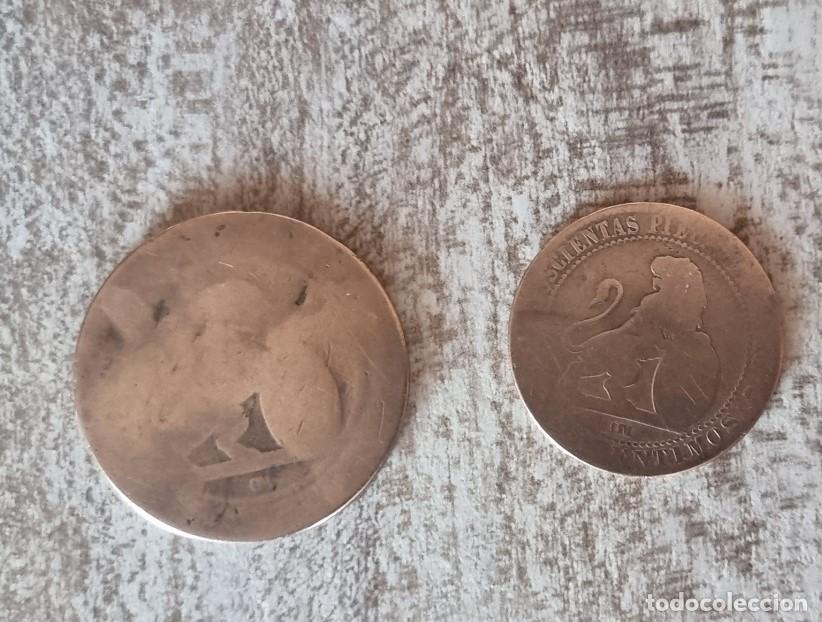 Monedas de Espa&ntilde;a: 2 MONEDAS DE ESPA&Ntilde;A GOBIERNO PROVISIONAL - 1870 - Foto 2
