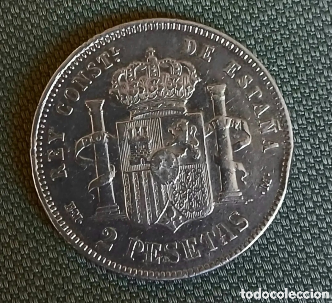 Monedas de Espa&ntilde;a: LAS PRIMERAS 2 PESETAS DE ALFONSO XII - Foto 2