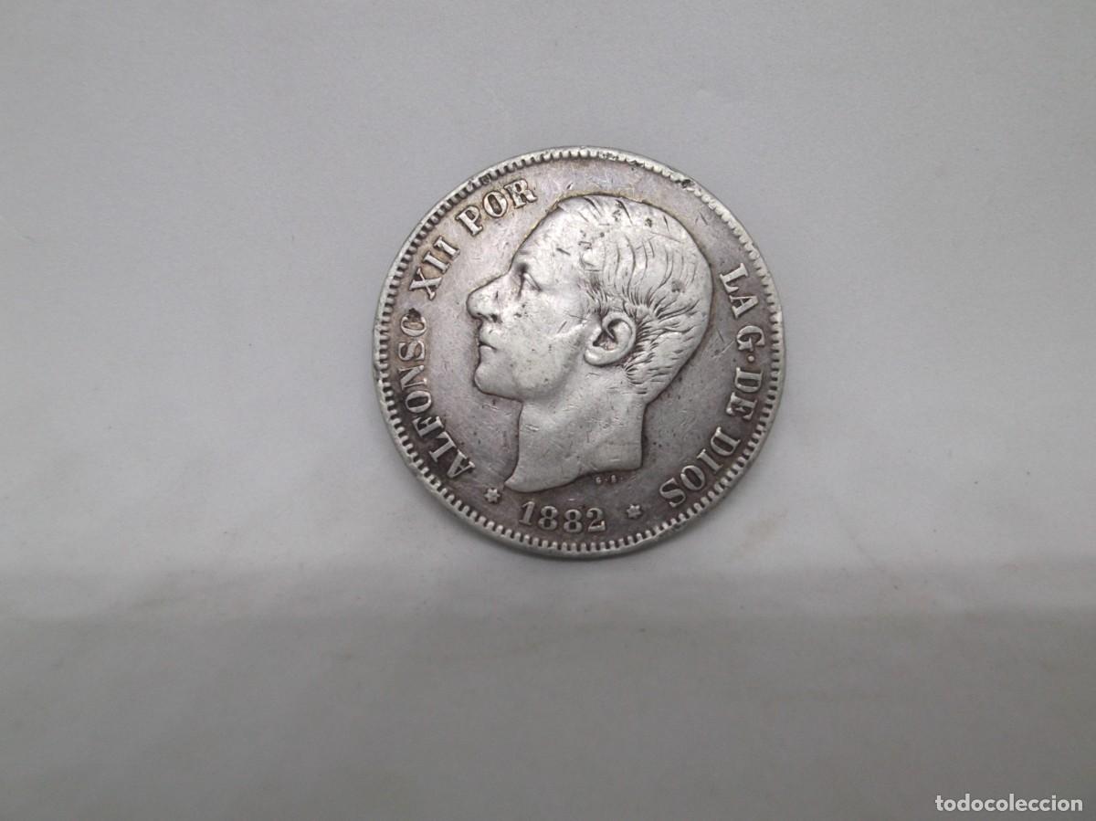 Coins of Spain: Moneda Alfonso XII de 1882. 5 Pesetas. MSM