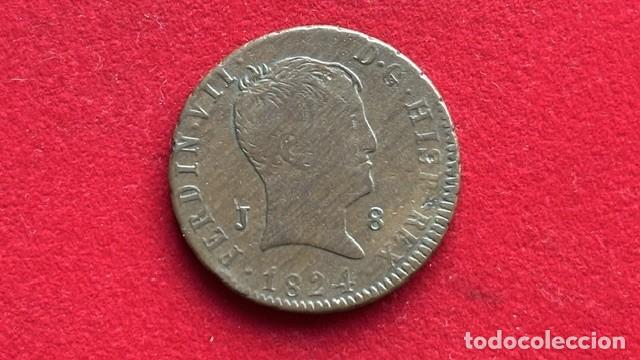 Monedas de Espa&ntilde;a: Fernando Vii, 8 Maravedis, 1824 Jubia AC 207 bonita
