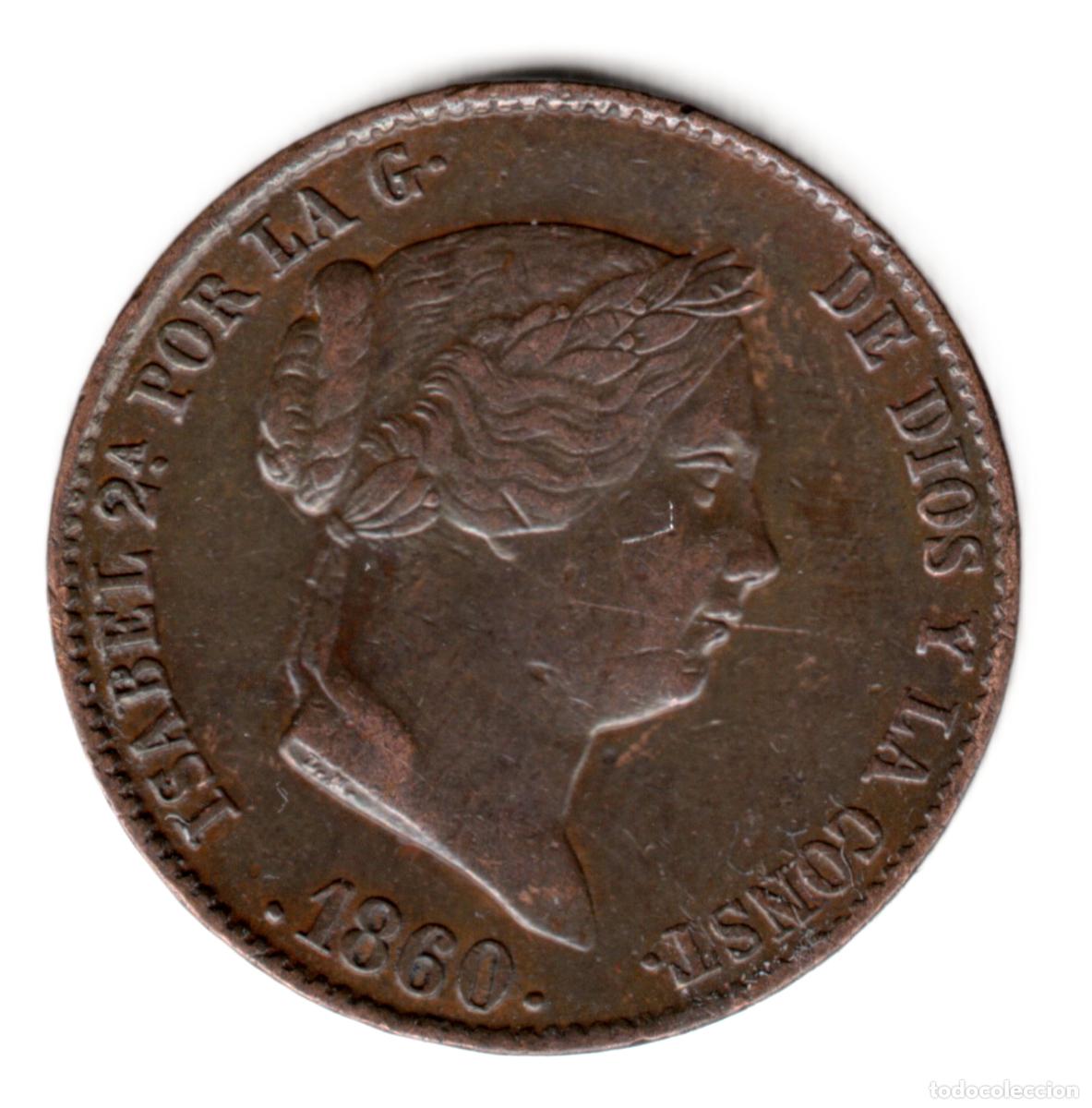 Monedas de Espa&ntilde;a: ESPA&Ntilde;A 25 centimos de Real 1860 Segovia - Reina Isabel II - UN Cuartillo