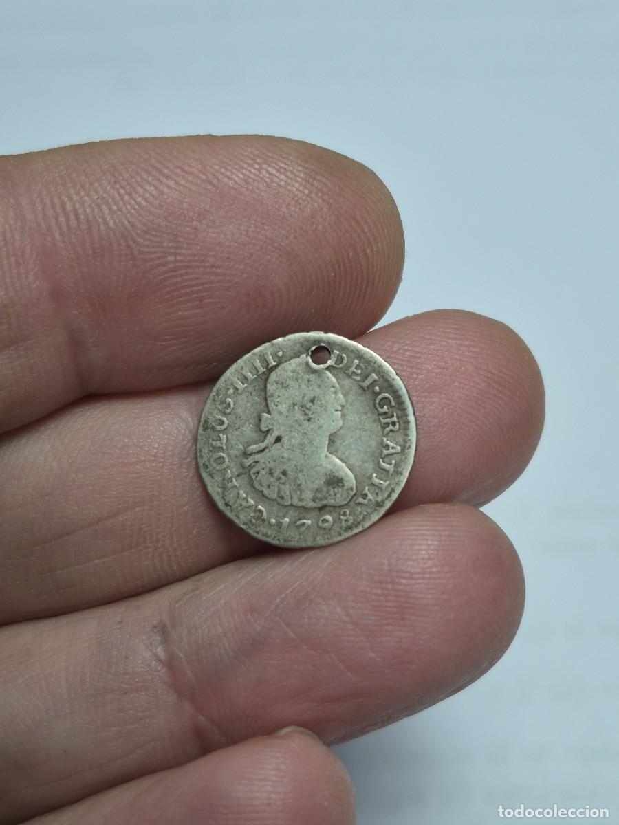 Monedas de Espa&ntilde;a: NT/ CARLOS IV 1/2 REAL DE PLATA 1798 LIMA AGUJERO (E969)