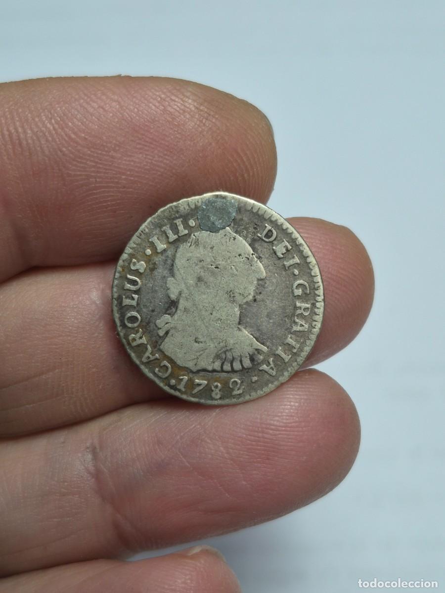 Monedas de Espa&ntilde;a: NT/ CARLOS III 1 REAL DE PLATA 1782 POTOSI AGUJERO (E965)