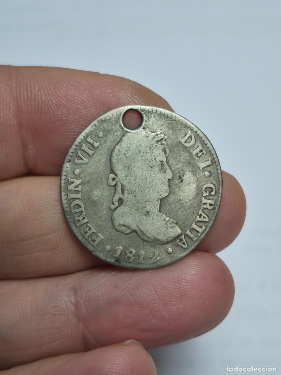 Monedas de Espa&ntilde;a: NT/ FERNANDO VII 2 REALES DE PLATA 1812 LIMA AGUJERO (E953)