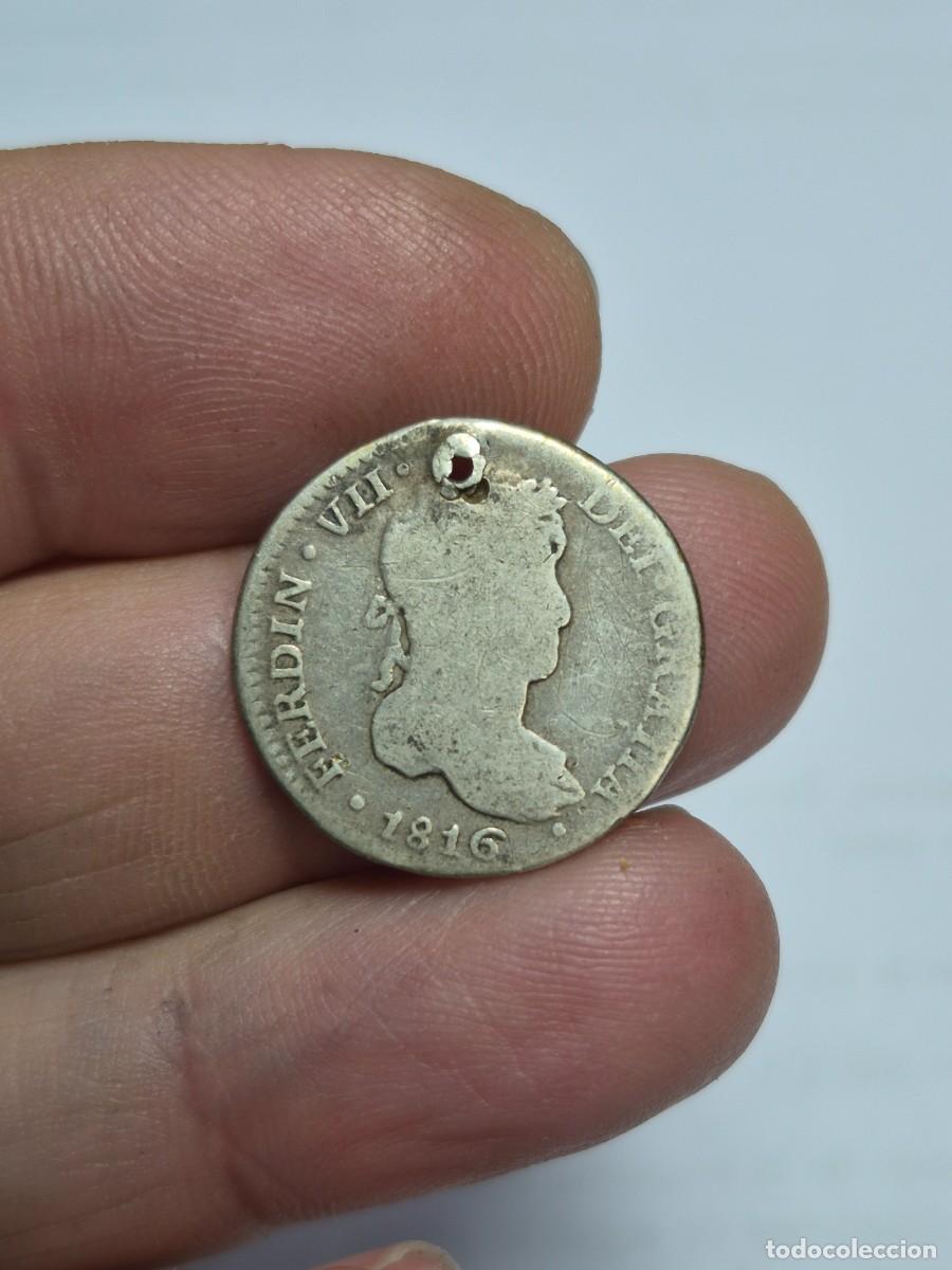 Monedas de Espa&ntilde;a: NT/ FERNANDO VII 1 REAL DE PLATA 1816 LIMA AGUJERO (E952)