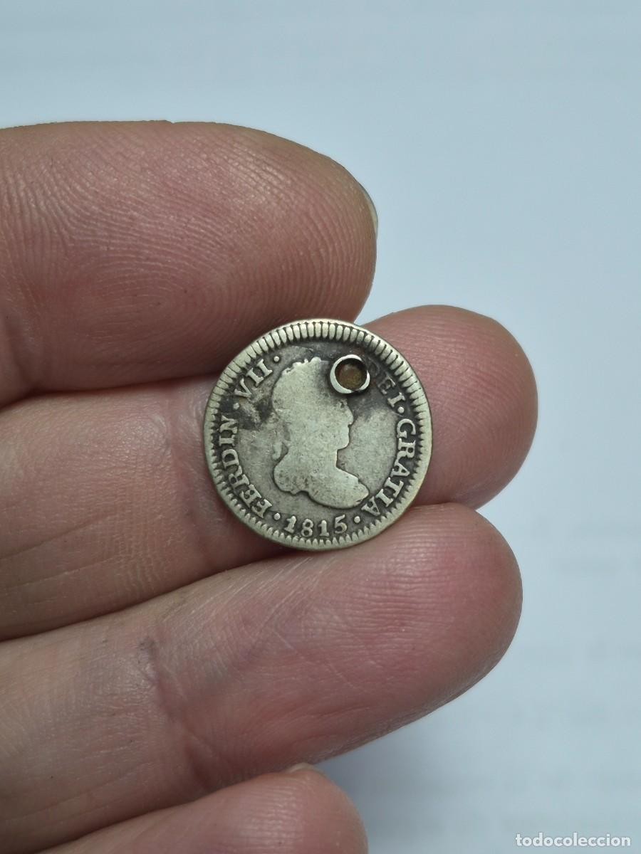 Monedas de Espa&ntilde;a: NT/ FERNANDO VII 1/2 REAL DE PLATA 1815 LIMA AGUJERO (E950)