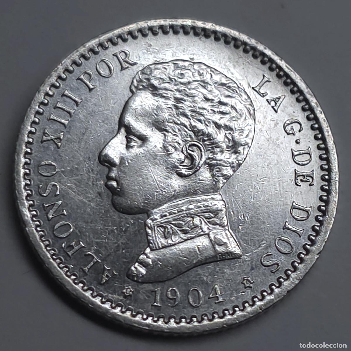 Monedas de Espa&ntilde;a: MONEDA PLATA ESPA&Ntilde;A ALFONSO XIII 50 CENTIMOS 1904 *0-4*