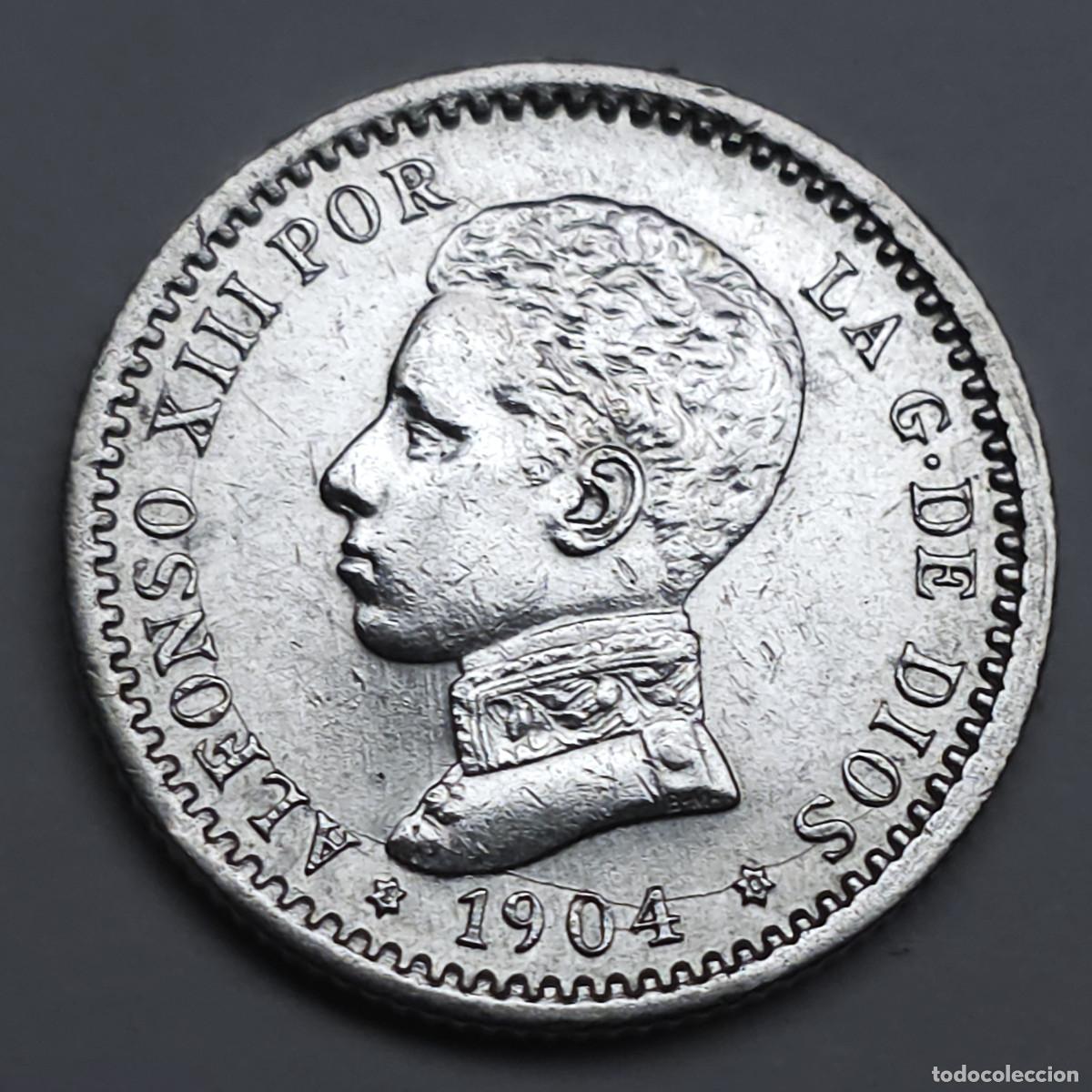 Monedas de Espa&ntilde;a: MONEDA PLATA ESPA&Ntilde;A 50 CENTIMOS ALFONSO XIII 1904 *1-0*