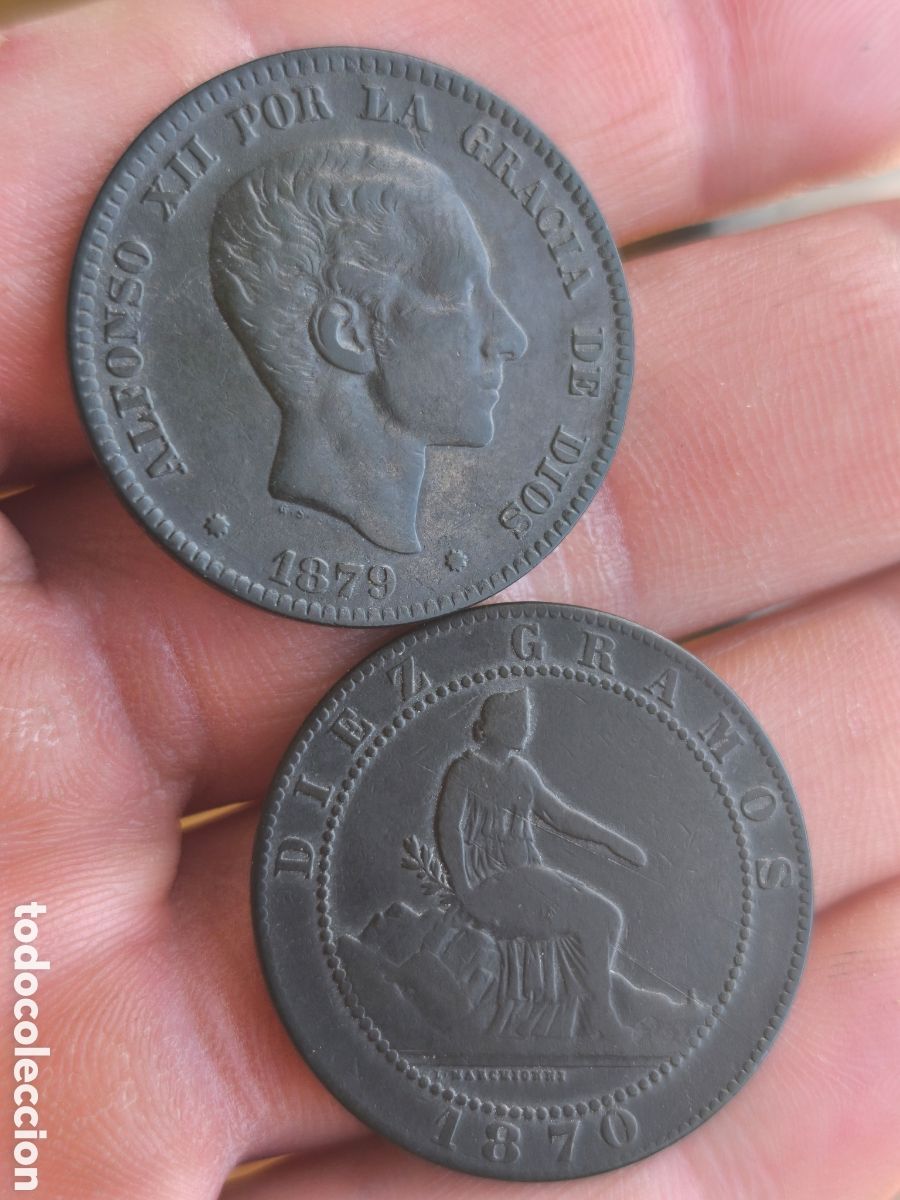 Monedas de Espa&ntilde;a: Alfonso XII y Gobierno provisional 2 monedas