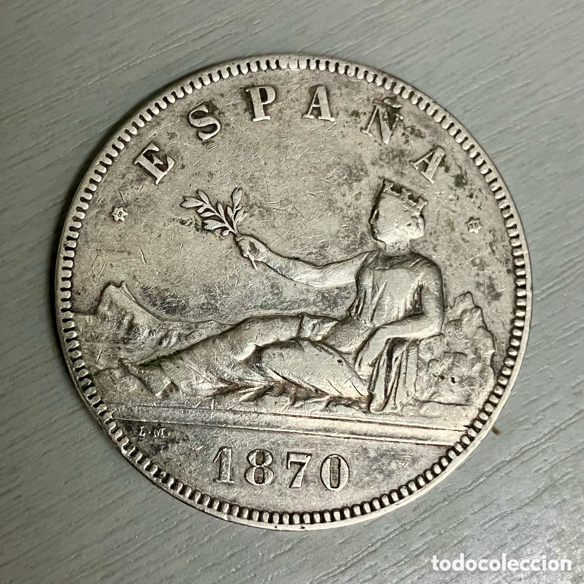 Monedas de Espa&ntilde;a: Espa&ntilde;a Gobierno Provisional 5 Pesetas Plata 1870 *18-70