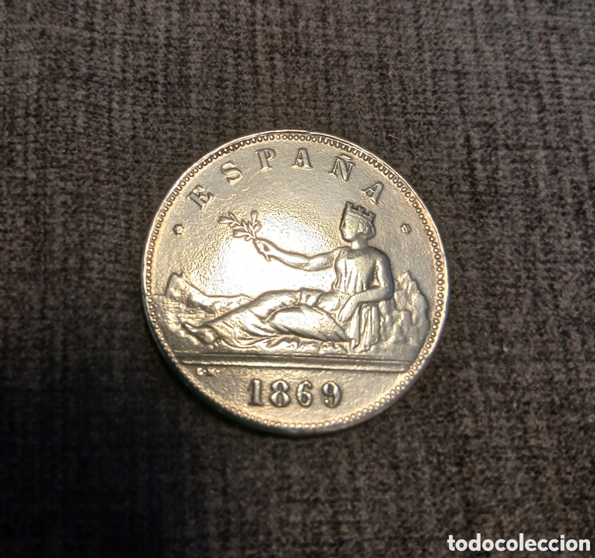 Monedas de Espa&ntilde;a: Replica moneda 5 pesetas 1869