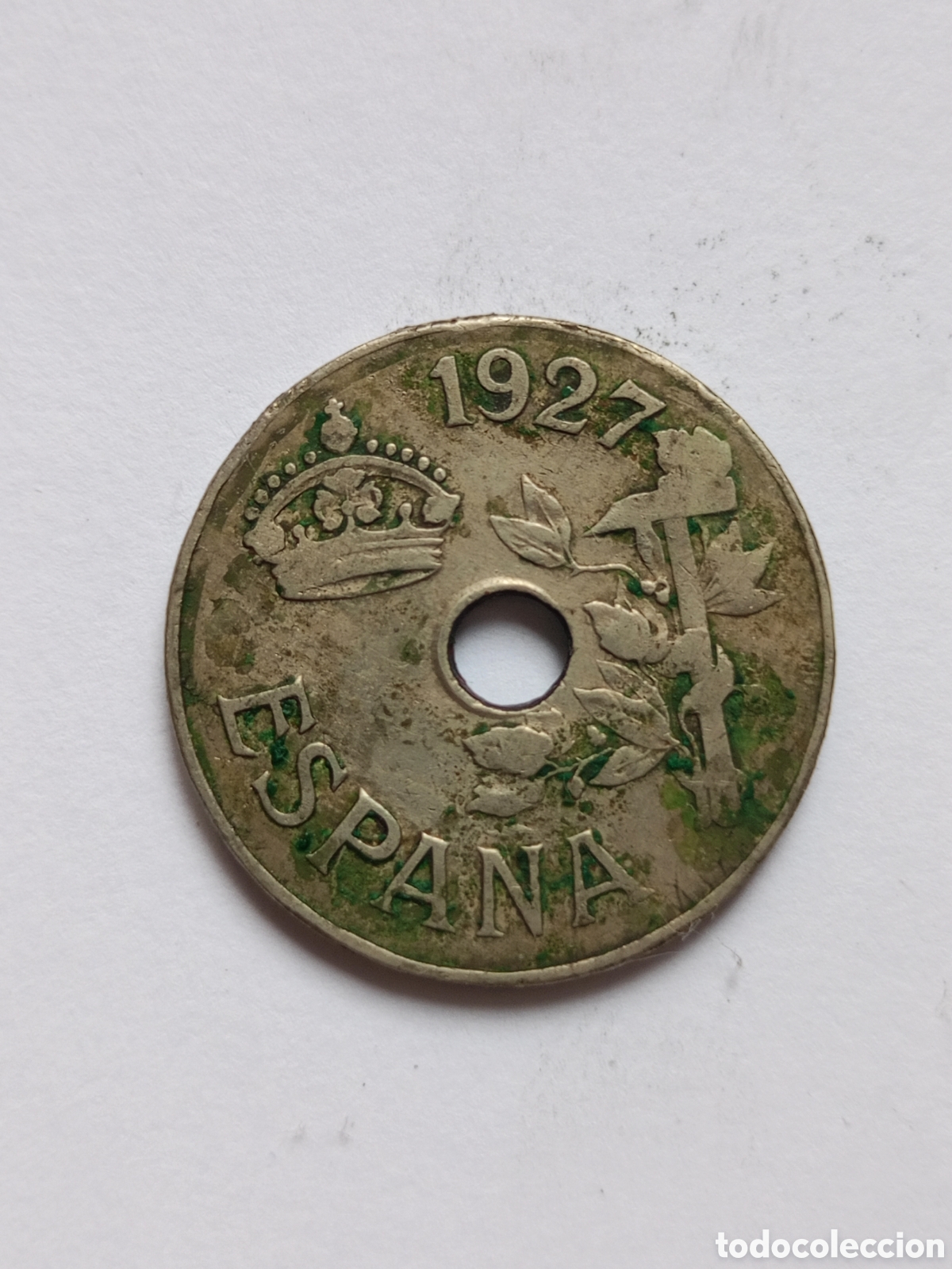 Monedas de Espa&ntilde;a: Moneda, Espa&ntilde;a, Alfonso XIII, 25 Centimos, 1927, Madrid, BC+, Cobre - n&iacute;quel