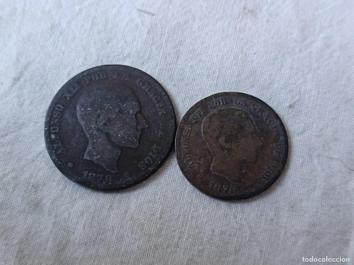 Monedas de Espa&ntilde;a: 1878, Alfonso XII, 5 y 10 c&eacute;ntimos