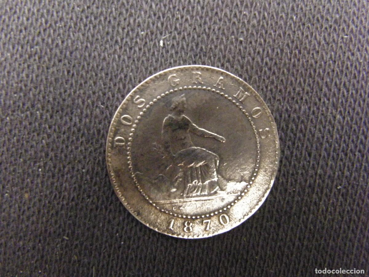 Monedas de Espa&ntilde;a: Espa&ntilde;a &ndash; 2 C&eacute;ntimos 1870, Gobierno Provisional, Cobre