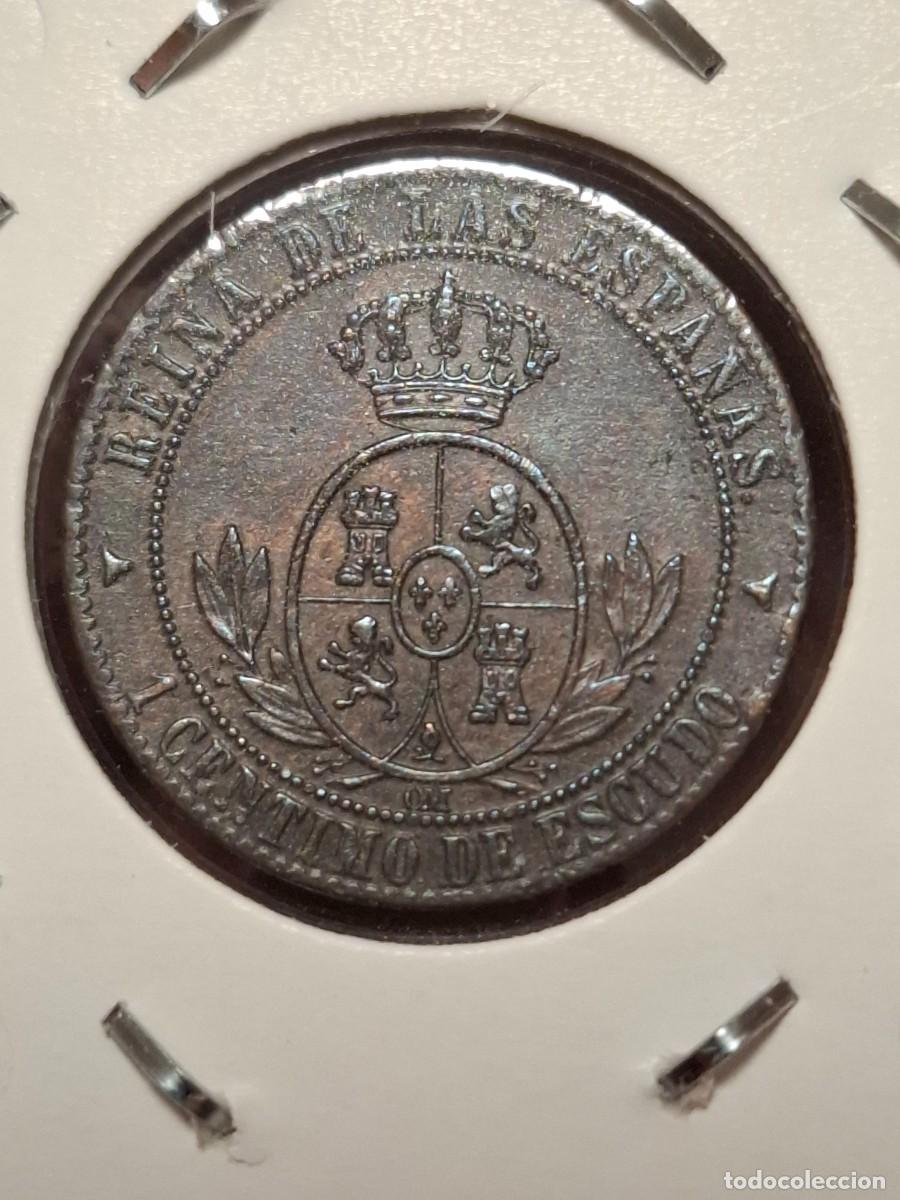 Monedas de Espa&ntilde;a: MONEDA DE 1 CENTIMO DE ESCUDO DE ISABEL II DE 1867 DE SEGOVIA - Foto 2