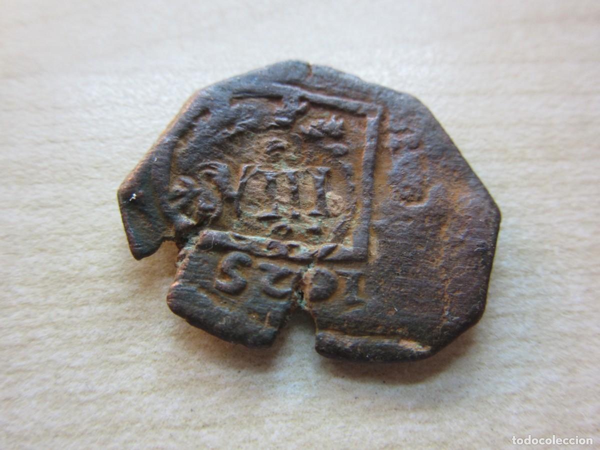 Monedas de Espa&ntilde;a: Moneda de 8 maraved&iacute;s de Felipe IV fechada en 1525 Resellada en Toledo en 1641
