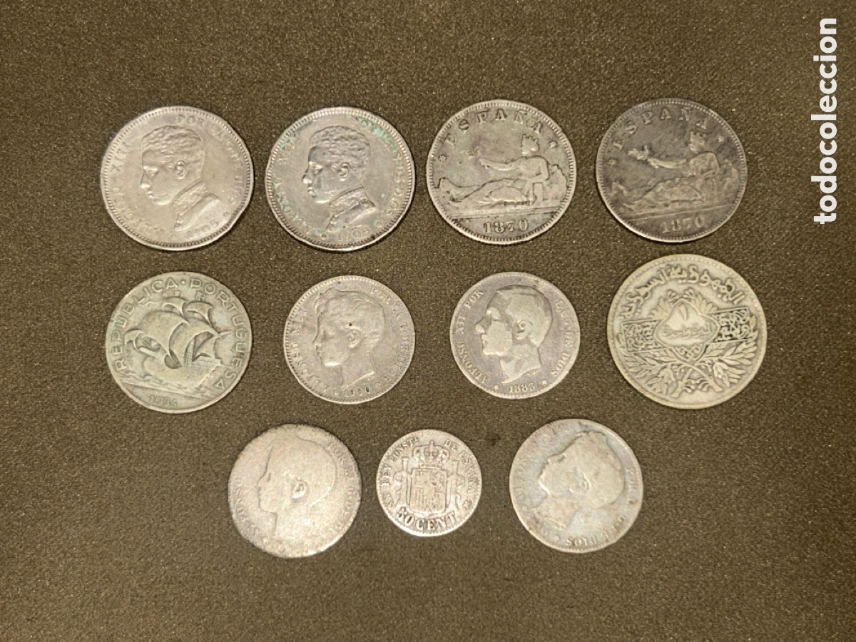 Monedas de Espa&ntilde;a: LOTE DE 11 MONEDAS DE PLATA DIFERENTES, ALFONSO XII-XIII, GOBIERNO PROVISIONAL, ETC *VER FOTOS*