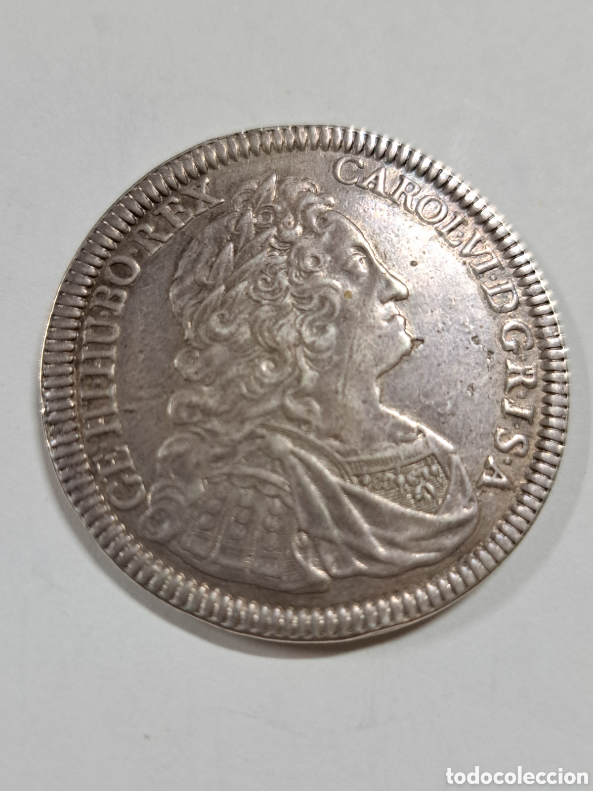 Monedas de Espa&ntilde;a: Thaler de plata de Carlos III El pretendiente a&ntilde;o 1737 como rey de Espa&ntilde;a acu&ntilde;ada en Hall