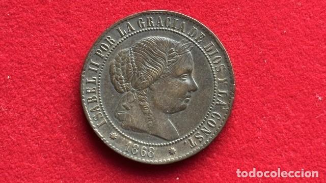 Monedas de Espa&ntilde;a: Isabel II , 2 1/2 ctmos de escudo, OM Barcelona 1868 , AC 233 MBC, MBC +
